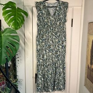 Sonoma Paisley Button Down Textured Maxi Dress